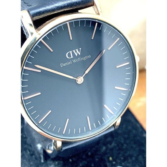 Daniel Wellington Womens Watch DW00100139 Rose Gold Black Dial 36mm Leather Band main image 6